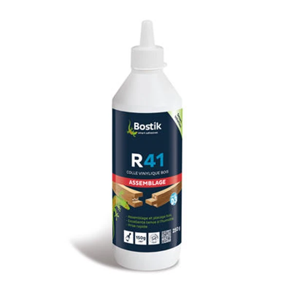 Colles à Bois Colle Vinylique Bois Bostik R41 Biberon 250 G 2 Colles à Bois Colle Vinylique Bois Bostik R41 Biberon 250 G – Image 2