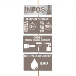 Lasure Pour Bois Lasure Bois Extérieur V33 Résine HP Chêne Doré Satin 125ml -Chimique Soldes Boutique caracteristiques lasure hau 2