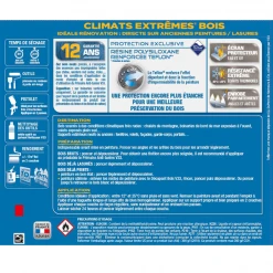 Peinture Exterieure Bois Peinture Bois Extérieurs V33 Climats Extrêmes Bleu Provence Satin 500ml -Chimique Soldes Boutique climats extremes etiquette 1
