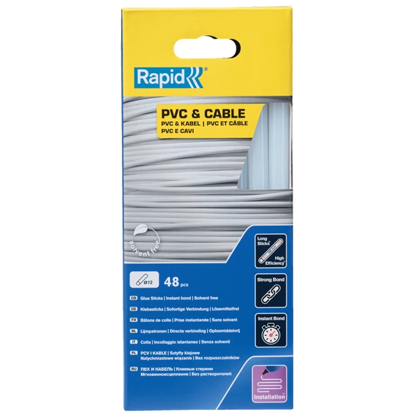 Décapant Et Colle Pvc Colle Stick Bâton PVC Câbles Rapid 190 Mm Ø 12 Mm Transparent X48 3 Décapant Et Colle Pvc Colle Stick Bâton PVC Câbles Rapid 190 Mm Ø 12 Mm Transparent X48 – Image 3