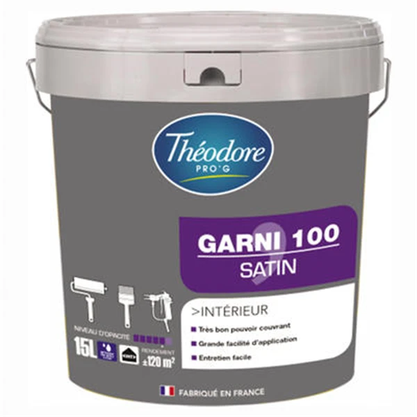 Théodore Prog Peinture Pour Cuisine Et Salle De Bain Peinture Garnissante Chantiers Garni 100 Théodore Pro'G Blanc Satin 15L 1 Théodore Prog Peinture Pour Cuisine Et Salle De Bain Peinture Garnissante Chantiers Garni 100 Théodore Pro'G Blanc Satin 15L