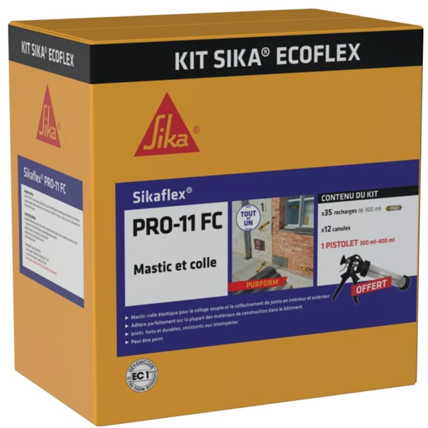 Mastic Pu Mastic-colle Sikaflex PRO-11FC Purform Blanc EcoFlex 35X300 Ml Pistolet 1 Mastic Pu Mastic-colle Sikaflex PRO-11FC Purform Blanc EcoFlex 35X300 Ml Pistolet