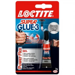 Colle Cyano Colle Super Glue 3 Loctite Power FLex Gel Multi-usages - Flacon De 3 G -Chimique Soldes Boutique loctite