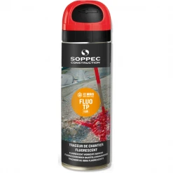 Peinture Traceur De Chantier FLUO TP Rouge Fluorescent Soppec 141513