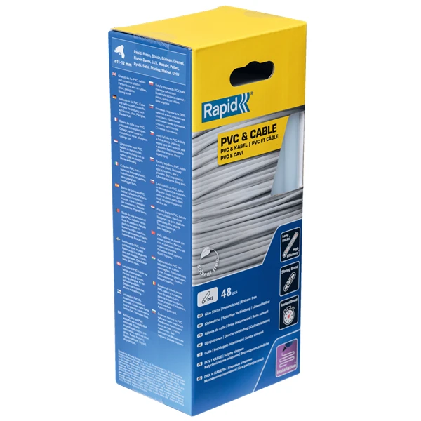 Décapant Et Colle Pvc Colle Stick Bâton PVC Câbles Rapid 190 Mm Ø 12 Mm Transparent X48 2 Décapant Et Colle Pvc Colle Stick Bâton PVC Câbles Rapid 190 Mm Ø 12 Mm Transparent X48 – Image 2