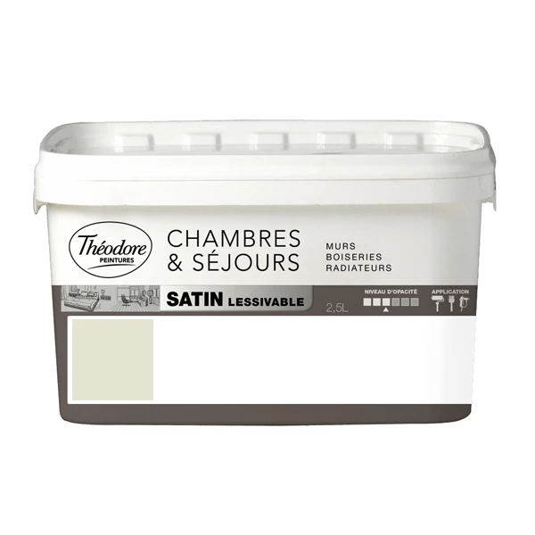 Theodore Peintures Peinture Murs Boiseries Et Radiateurs Peinture Acrylique Lessivable Théodore Peintures Brume Satin 2,5L 2 Theodore Peintures Peinture Murs Boiseries Et Radiateurs Peinture Acrylique Lessivable Théodore Peintures Brume Satin 2,5L – Image 2