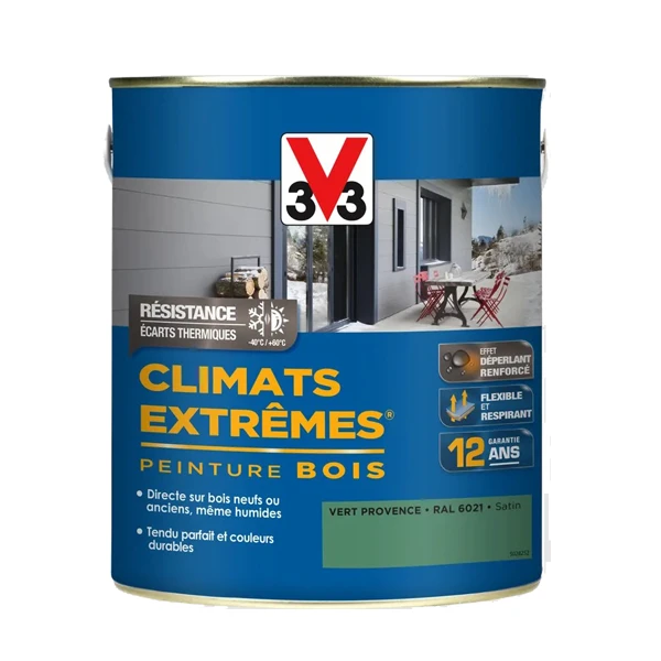 Peinture Exterieure Bois Peinture Bois Extérieurs V33 Climats Extrêmes Vert Provence Satin 500ml 6 Peinture Exterieure Bois Peinture Bois Extérieurs V33 Climats Extrêmes Vert Provence Satin 500ml – Image 6