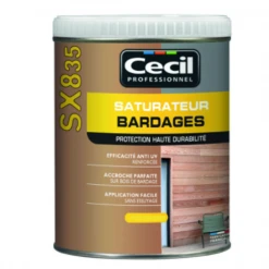 Traitement Du Bois Saturateur Tous Bois Bardages SX835 Cecil Aspect Mat Mélèze 1L