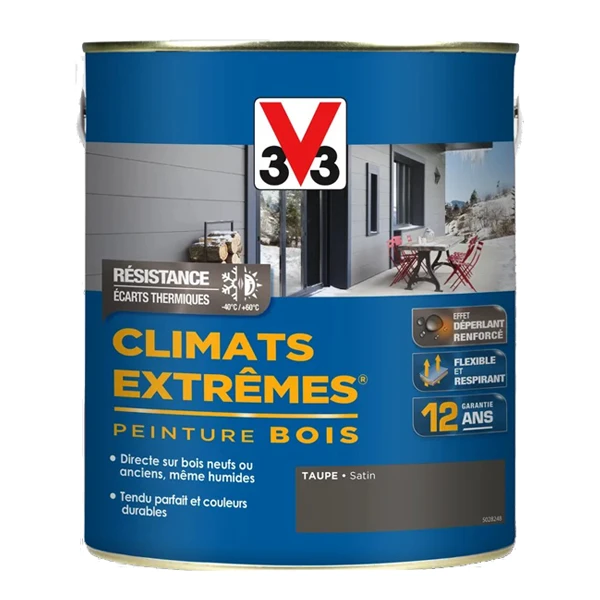 Peinture Exterieure Bois Peinture Bois Extérieurs V33 Climats Extrêmes Taupe Satin Pot 2L 3 Peinture Exterieure Bois Peinture Bois Extérieurs V33 Climats Extrêmes Taupe Satin Pot 2L – Image 3
