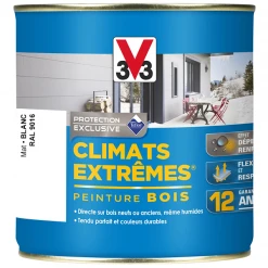 Peinture Exterieure Bois Peinture Extérieure Bois Climats Extrêmes Mat Blanc 500 Ml V33 106595 -Chimique Soldes Boutique v33blancm 1