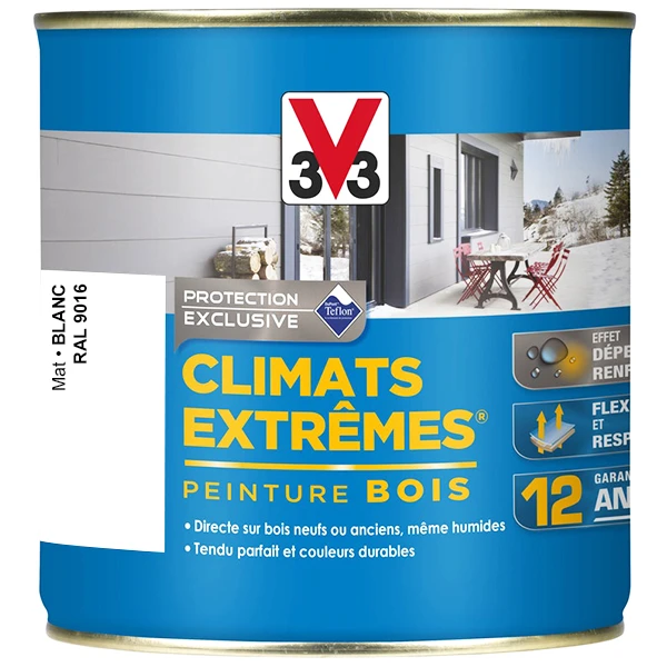 Peinture Exterieure Bois Peinture Extérieure Bois Climats Extrêmes Mat Blanc 2 L V33 107565 3 Peinture Exterieure Bois Peinture Extérieure Bois Climats Extrêmes Mat Blanc 2 L V33 107565 – Image 3