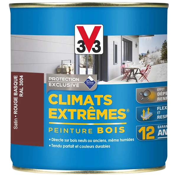 Peinture Exterieure Bois Peinture Bois Climats Extrêmes Satin Rouge Basque 2 L V33 107561 2 Peinture Exterieure Bois Peinture Bois Climats Extrêmes Satin Rouge Basque 2 L V33 107561 – Image 2