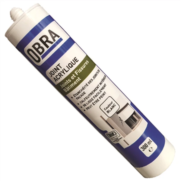 Mastic Acrylique Joint Et Fissure Obra - Cartouche De 300 Ml - Blanc 1 Mastic Acrylique Joint Et Fissure Obra - Cartouche De 300 Ml - Blanc